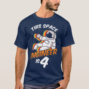 T-shirt Engineer Space 4 Year Astronaut Born 2018 Fourth B