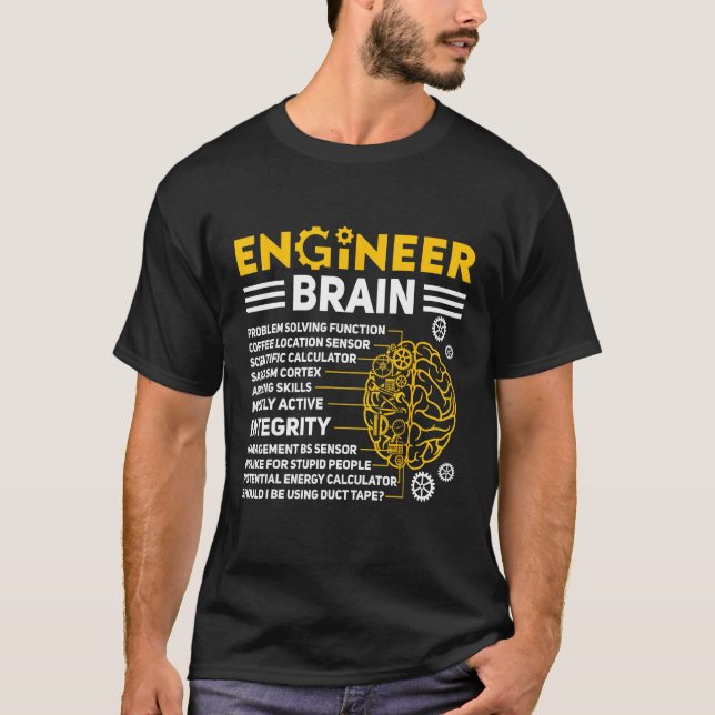 T-shirt Engineers Brain industrial engineering Computer ci (Devant)