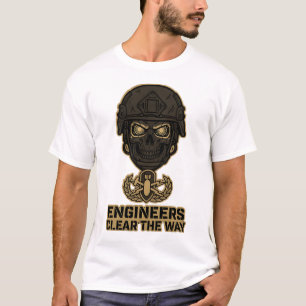 T-shirt Engineers Clear The Way Skull Helmet Tee