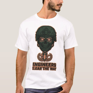 T-shirt Engineers Clear The Way Skull Helmet Tee