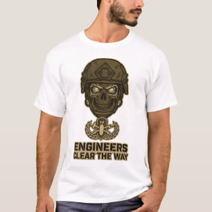 T-shirt Engineers Clear The Way Skull Helmet Tee