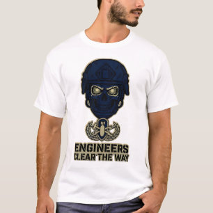T-shirt Engineers Clear The Way Skull Helmet Tee