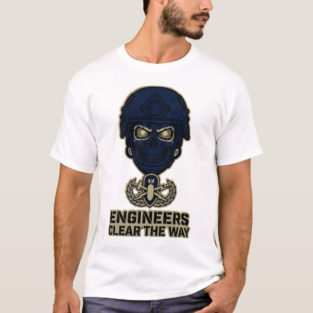 T-shirt Engineers Clear The Way Skull Helmet Tee (Devant)
