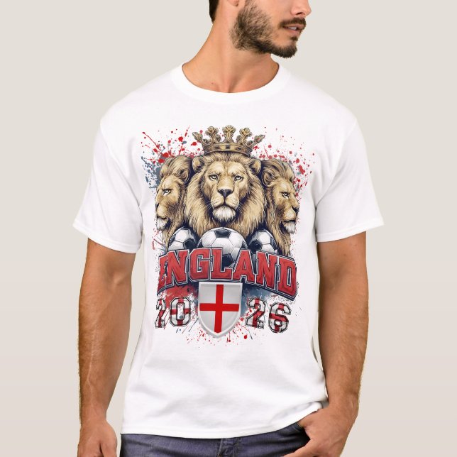 T-shirt England 2026 Lion, England Soccer, Footbal fan (Devant)