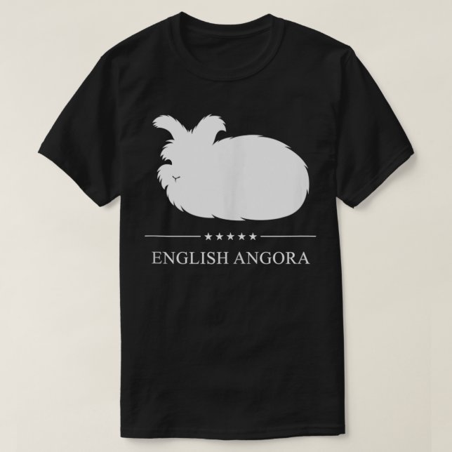 T-shirt English Angora Rabbit White Silhouette  (Design devant)