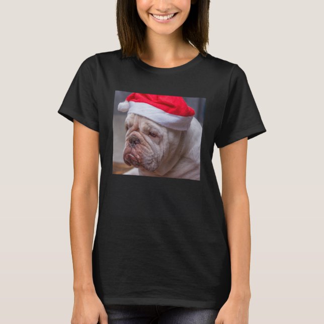 T-shirt English Bulldog Christmas Light Christmas Ugly Swe (Devant)