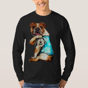 T-shirt English Bulldog - I Love Mom Tattoo fête des mères