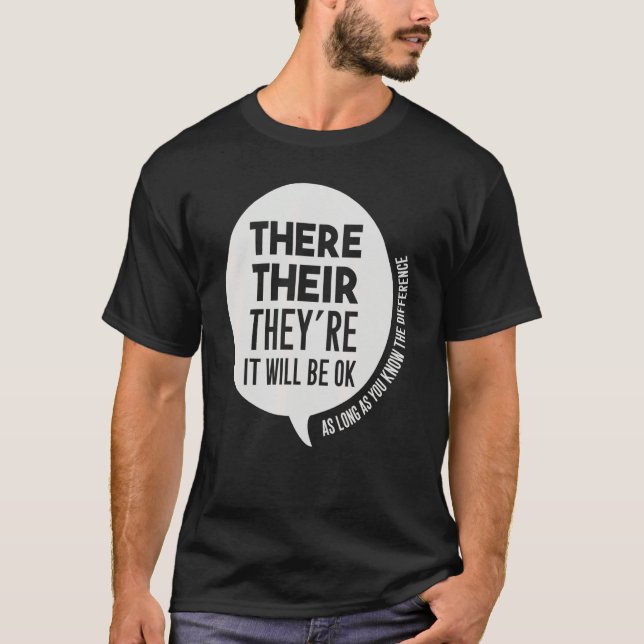 T-shirt English Grammar Elementary School Teacher Their Th (Devant)