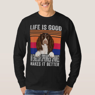 T-shirt English Springer Spaniels Rend Votre Vie Bonne Vin