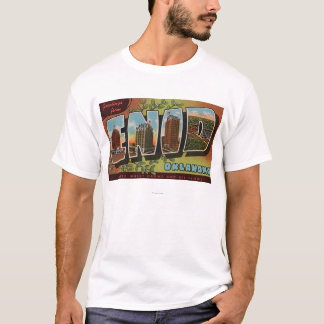 T-shirt Enid, lettre ScenesEnid, OK d'OklahomaLarge (Devant)