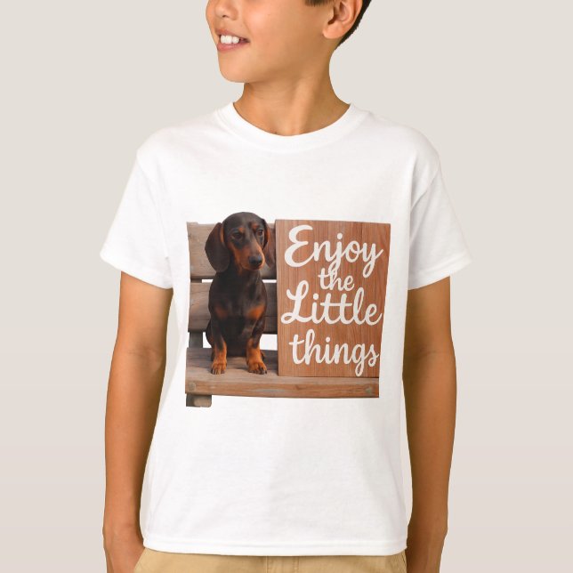 T-shirt Enjoy the little things: Dachshund  (Devant)