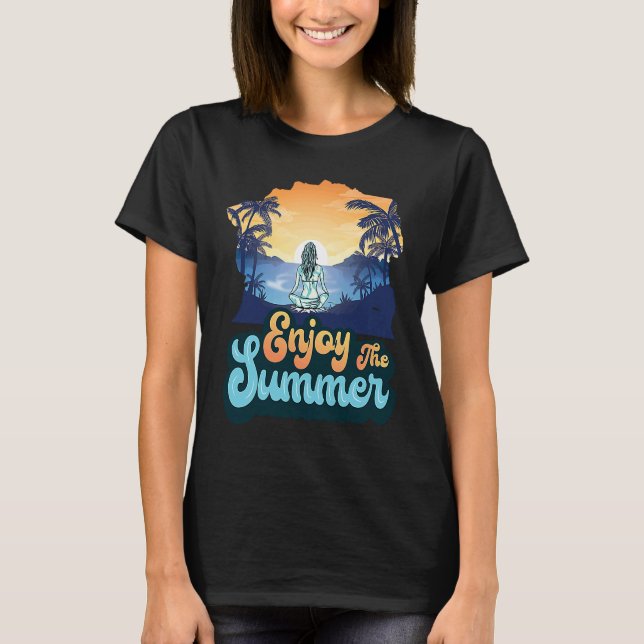 T-shirt Enjoy The Summer Vibes Vacation Humorous Saying (Devant)