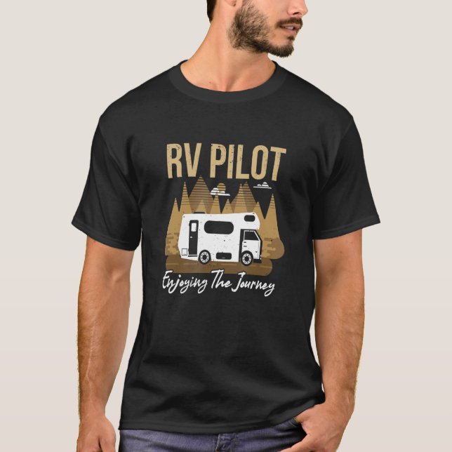 T-shirt Enjoying The Journey RV Pilot Camp Couple Camping (Devant)