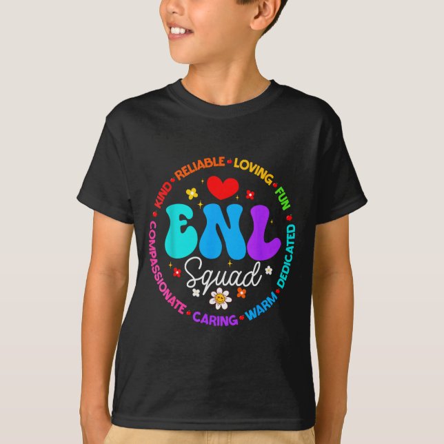 T-shirt Enl Squad Teacher Squad English New Language Crew  (Devant)