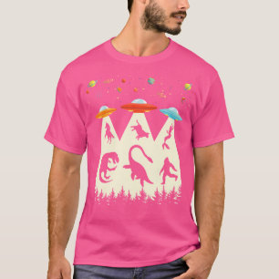 T-shirt Enlèvement Alien T Rex Loch Ness Bigfoot Drôle Ufo
