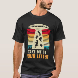 T-shirt Enlèvement Alien UFO Cat Je Veux Croire OVNI