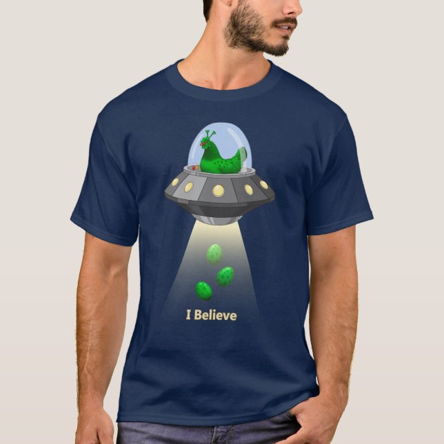 T-shirt Enlèvement amusant d'un Alien d'Oeuf de poulet ver (Devant)
