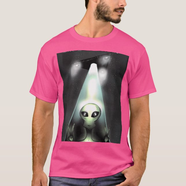 T-shirt Enlèvement d'Aliens par le triangle Ufo (Devant)