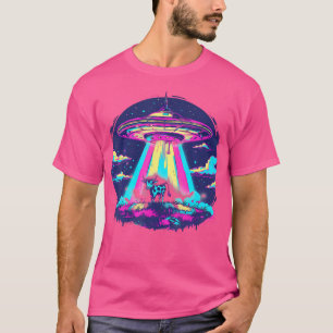 T-shirt Enlèvement De Vache Alien Sur Un Vaisseau Spatial