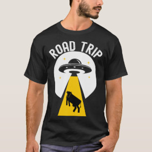 T-shirt Enlèvement de vache Alien Vaisseau OVNI Voyage rou