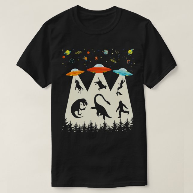 T-shirt Enlèvement vintage TRex Loch Ness Funny (Design devant)