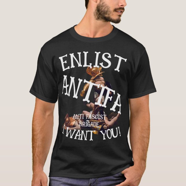T-shirt Enlist "Antifa" Fight Traitor Trump Republican (Devant)