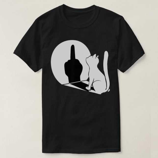 T-shirt Énoncé de chat à doigt moyen pour chat Fingale moy (Design devant)