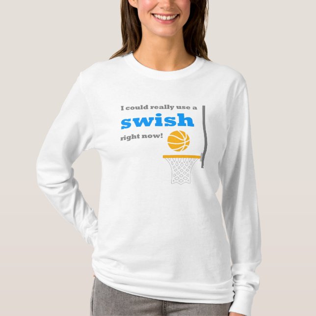 T-shirt Énonciation de motivation chic de basket-ball (Devant)