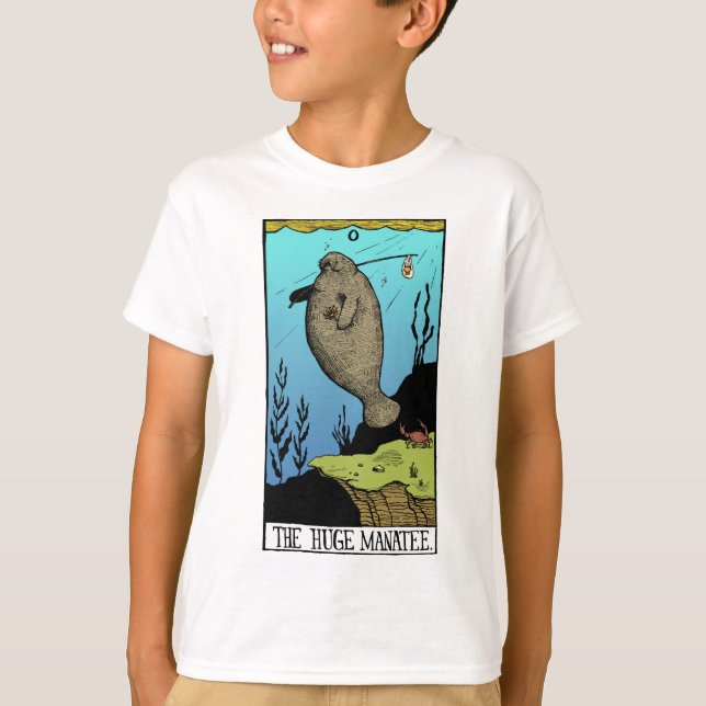 T-shirt énorme de lumière du lamantin des enfants (Devant)