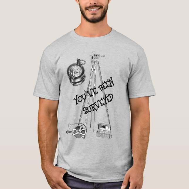 T-SHIRT ENQUÊTE SUR LE SURVEILLANT DES TERRES MESURE GÉOGR (Devant)