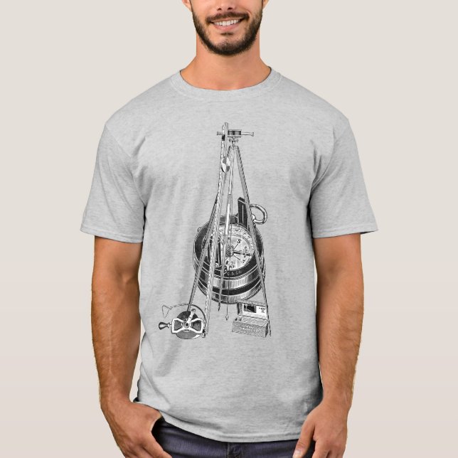 T-SHIRT ENQUÊTE SUR LE SURVEILLANT DES TERRES MESURE GÉOGR (Devant)