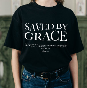 T-shirt Enregistré par grâce   Vêtements esthétiques chrét