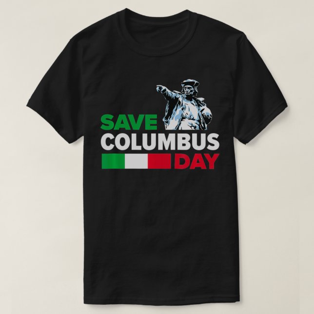 T-shirt Enregistrer Columbus Day Italian Pride (Design devant)