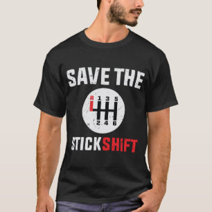 T-shirt enregistrer la clé Stick Shift Car Pilote manuel d