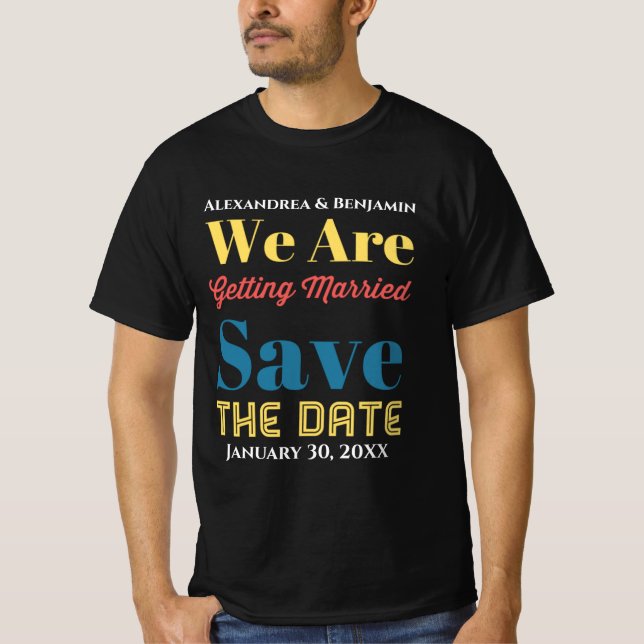 T-shirt Enregistrer la date Faire-part de mariage moderne  (Devant)