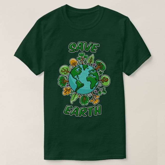 T-shirt Enregistrer la Terre (Design devant)