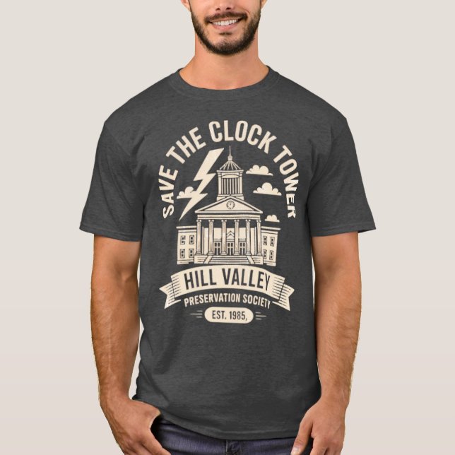 T-shirt Enregistrer la tour d'horloge classique (Devant)