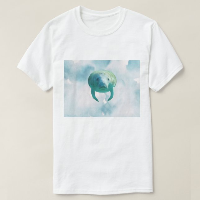 T-shirt Enregistrer l'aquarelle Manatees Manatee (Design devant)