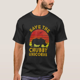 T-shirt Enregistrer le Chubby Unicorns Retro Vintage Rhino