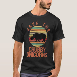 T-shirt Enregistrer Le Chubby Unicorns Style Rétro Rhino