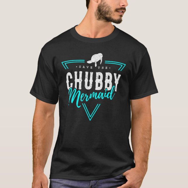 T-shirt Enregistrer le manat Vintage Chubby Mermaid (Devant)