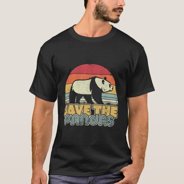 T-shirt Enregistrer le panda style pandas (Devant)