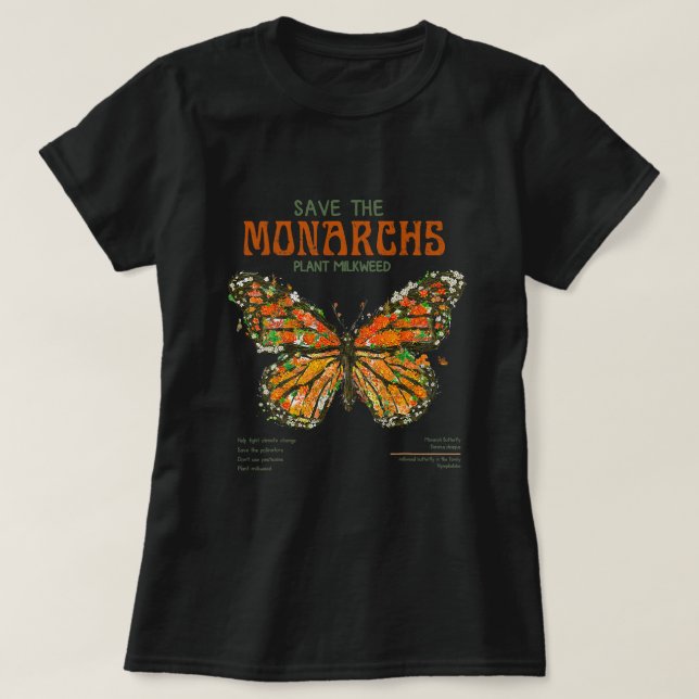 T-shirt Enregistrer le Plante des monarques Plus de Milkwe (Design devant)