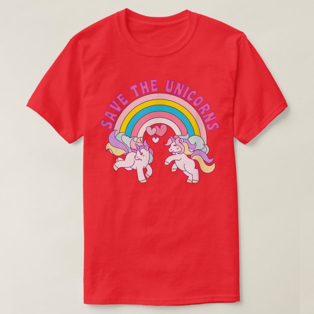 T-shirt Enregistrer les licornes (Design devant)