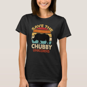 T-shirt Enregistrer Les Unicornes De Chubby Retro Rhino Vi