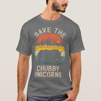 T-shirt Enregistrer Les Unicornes De Chubby Retro Rhino Vi