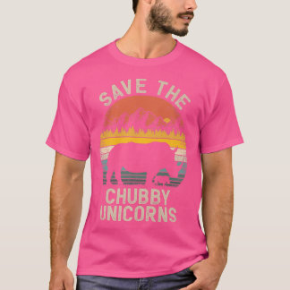 T-shirt Enregistrer Les Unicornes De Chubby Retro Rhino Vi