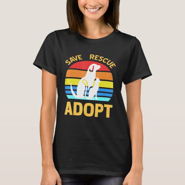 T-shirt Enregistrer Secourir Adopter Pro Pet Adoption (Devant)
