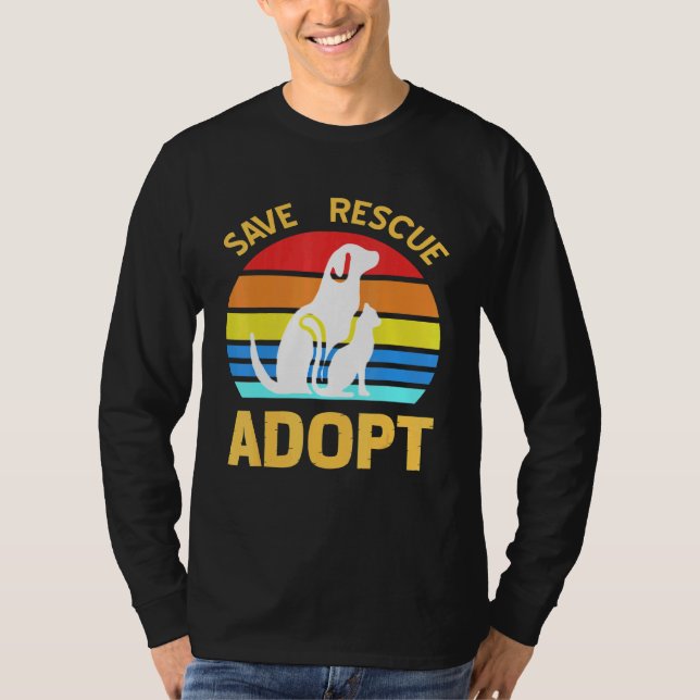 T-shirt Enregistrer Secourir Adopter Pro Pet Adoption (Devant)