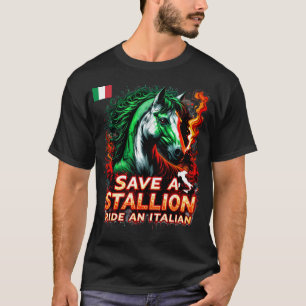 T-shirt Enregistrer un Stallion Ride un design amusant ita